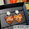 MIU MIU love peach heart ❤ stud earrings