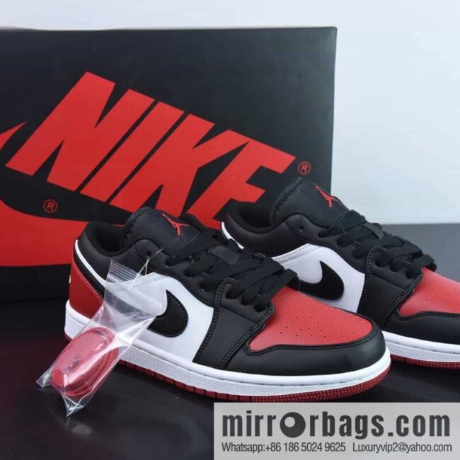 Air Jordan AJ1 Low Top, Black and Red Toes, Item Number: 553558-161