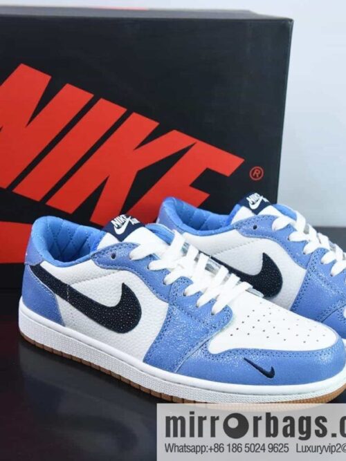 NK Air Jordan 1 Low AJ1 Joe 1 black and white blue burst pattern, low-top cultural basketball shoes, item number: DZ0791-102