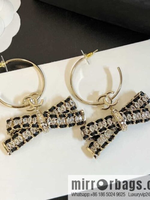 wsxc1684850339150_0-800x800cxlfzyugeg4167953_20250705194518.jpg New ☑️ Chanel c2 double c black leather rope bow stud earrings