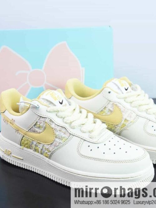 wsxc1684850364989_4-800x800lrzve3gdtrz3266_20250715232311.jpg Nike Air Force 1 \'07 Low \"JUST DO IT\" Air Force No. 1 Classic Low-top Versatile Casual Sports Board Shoes \"Beibai Light Pink Yellow Woven Small Fragrance\" Item Number: FJ7740-016