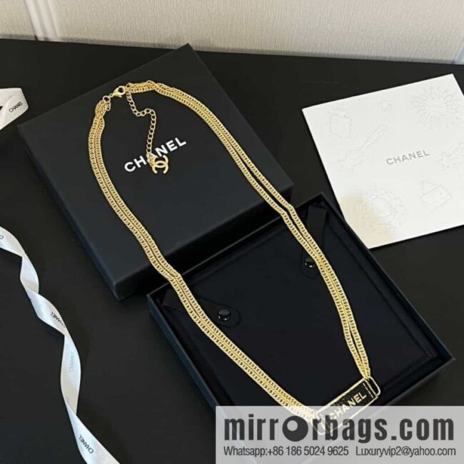 New ☑️ Chanel black leather double belt belt chain