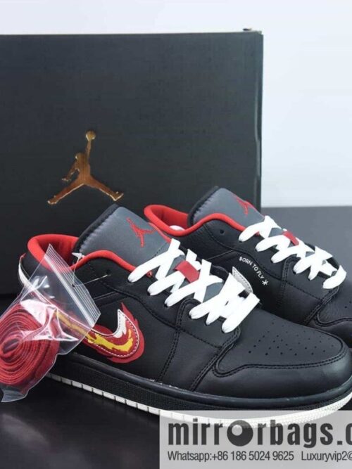 Air Jordan 1 Low \"Flaming Swoosh\" AJ1 Joe 1 Black and red flame low top sneakers Item number: FJ7073-010