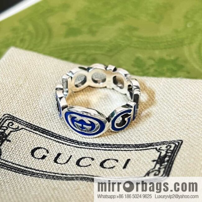 New Gucci Gucci letter double G enamel drip ring