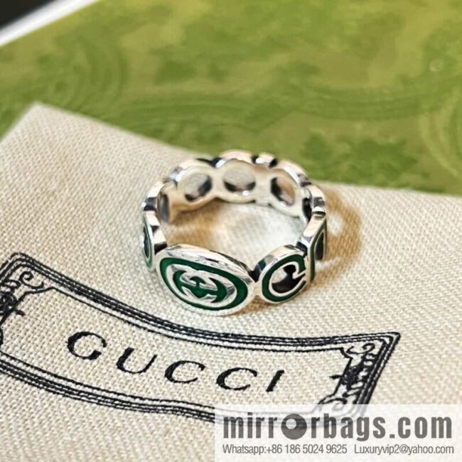 New Gucci Gucci letter double G enamel drip ring