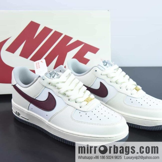 Nk Air Force 1 \'07 Low Flower Messenger, beige red, Air Force One low-top casual sneakers, item number: HH2322-022