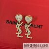 Saint Laurent YSL Love Peach Heart Full Diamond Stud Earrings