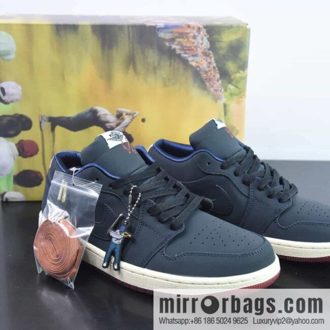 Air Jordan 1 Low AJ1 Joe 1 Golf, black and blue, low-top casual shoes, item number DV1759-448