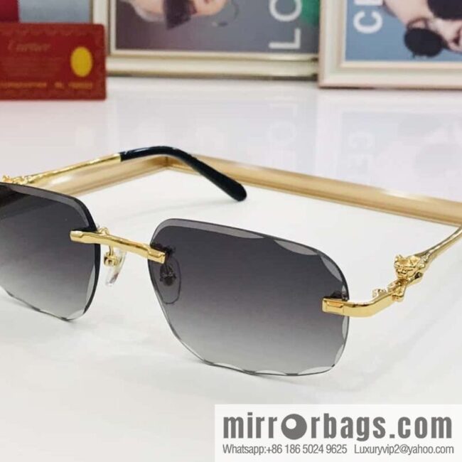 Cartier fashion casual rimless unisex sunglasses