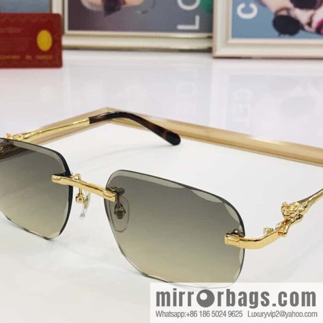 Cartier fashion casual rimless unisex sunglasses