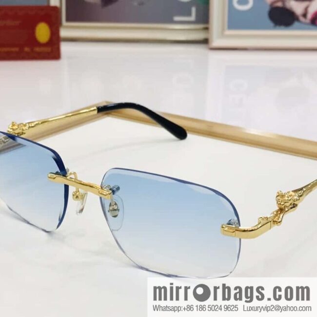 Cartier fashion casual rimless unisex sunglasses