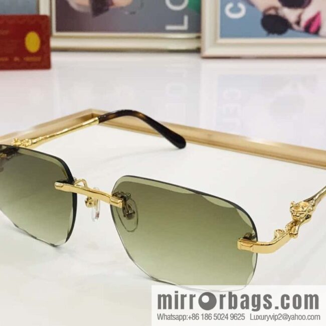Cartier fashion casual rimless unisex sunglasses
