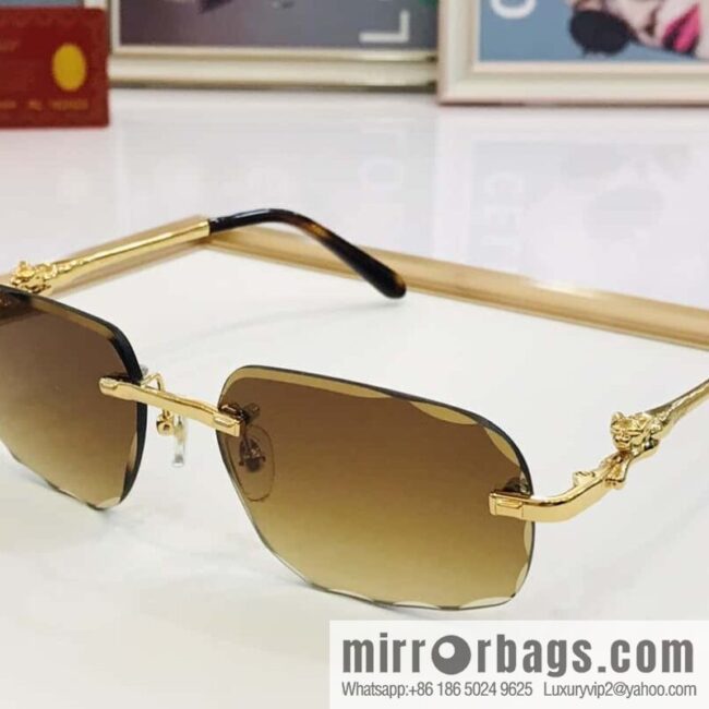 Cartier fashion casual rimless unisex sunglasses
