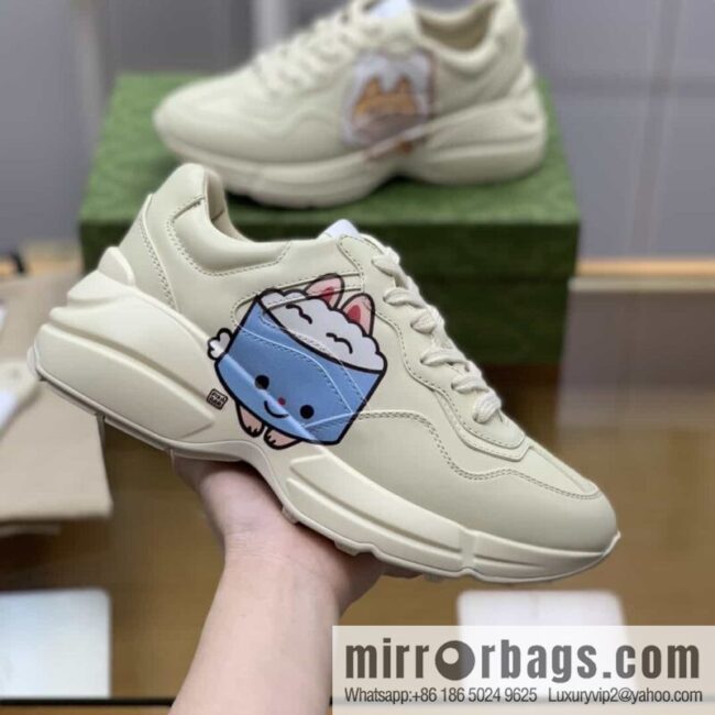 Gucci Gucci [New G Replica Luxury Handbag High Version] Unisex Vintage sneakers