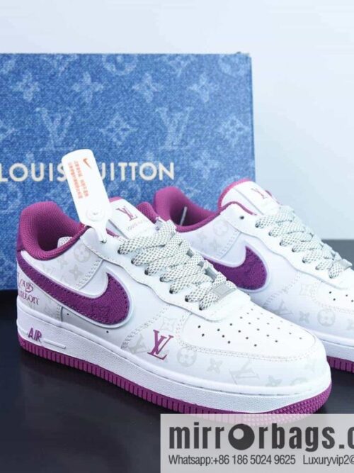 wsxc1686754502584_4-800x8002u1royie0l4205207_20250709065416.jpg Nike Air Force 1 07 Air Force One \"leather (fabric) white purple denim LV monogram\" low-top sneakers item number: CV0670-500