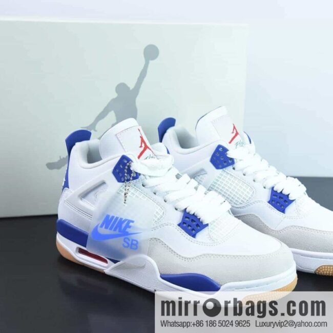 wsxc1686921212759_4-800x800gz2xljz1i0b205076_20250709065101.jpg Air Jordan 4 Retro AJ4 white and blue raw rubber sneakers Part Number: DR5415 105