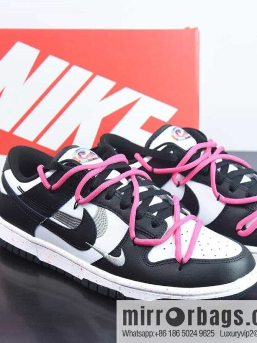 wsxc1687014194068_4-800x800ds2jytjuxg3204966_20250709064842.jpg Nike SB Dunk Low \"Multi-Color/Swoosh\" Slam Dunk Series Low Top Casual Sports Skateboard Shoes \"Panda Black and White Pink Strap Three Hooks\" Item Number: FD4623-133