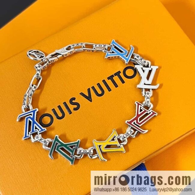 Louis Vuitton Louis Vuitton Green Medieval Collection Colored Enamel Letter Bracelet