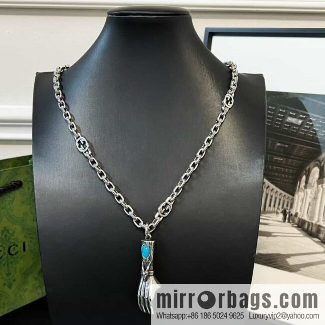 New Gucci gucci turquoise palm necklace