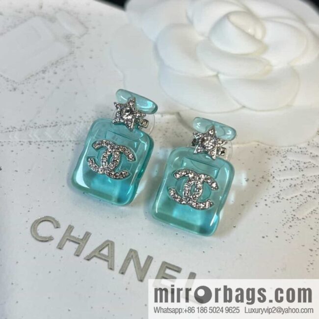 New ☑️ Chanel double c acrylic perfume bottle stud earrings
