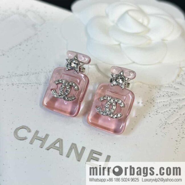 New ☑️ Chanel double c acrylic perfume bottle stud earrings