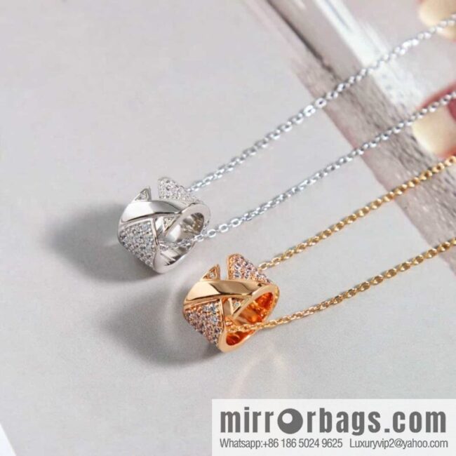 Chaumet Paris Liens Evidence Full Diamond Ring Cylinder Necklace