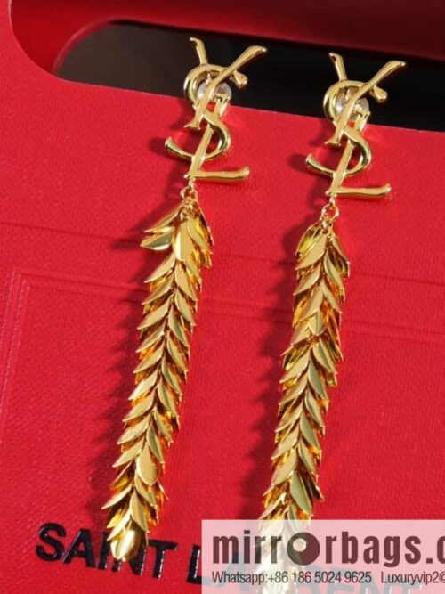 wsxc1687875029272_0-800x800t0vxnhrdry2162975_20250705171420.jpg Saint Laurent YSL gold fringed leaf stud earrings