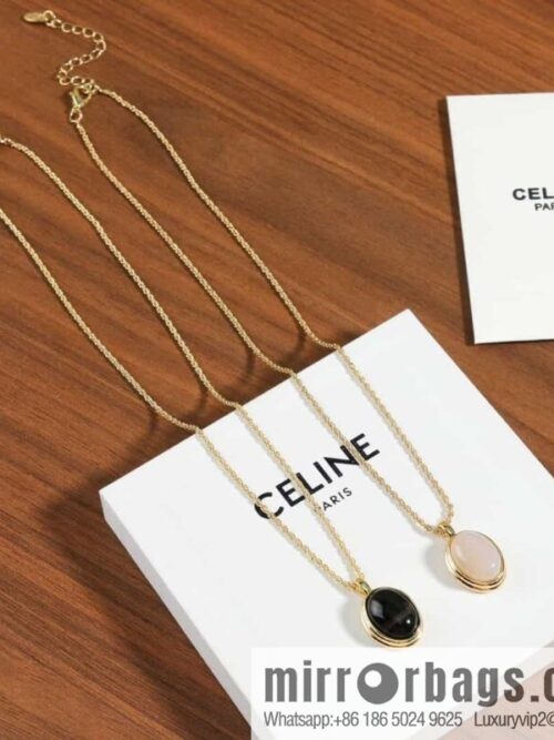 wsxc1687875044036_0-800x8002dxwxlzwawu158777_20250705141551.jpg New ☑️ Celine oval black agate white shell necklace