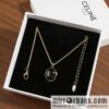 New ☑️ Celine oval black agate white shell necklace