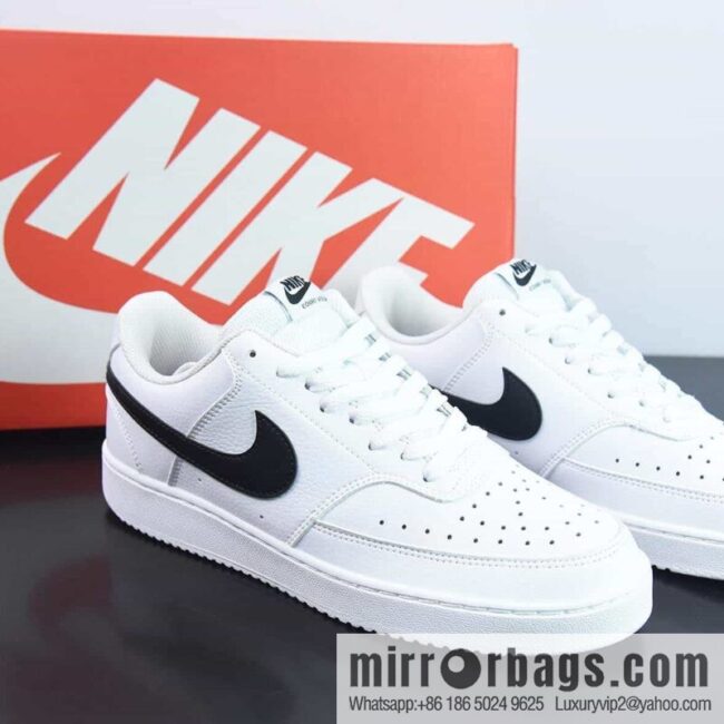 NK Court Vision Low CV Low Top Vintage Versatile breathable casual sports shoes, white and black CD5463-101