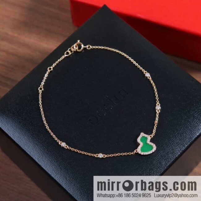 Qeelin Petite Wulu Rose Gold Diamond and Agate Bracelet