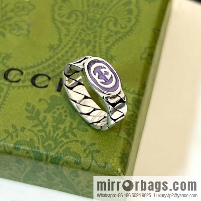 New Gucci Gucci letter double G enamel drip ring