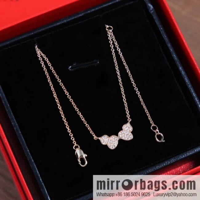 Qeelin Kirin Wulu Rose Gold HyCeram ® Double Gourd Necklace
