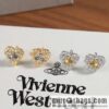 New ☑️ Vivienne Westwood Queen Mother Saturn Love Peach Heart Earrings