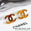 New ☑️ Chanel C1 double c three-color stud earrings
