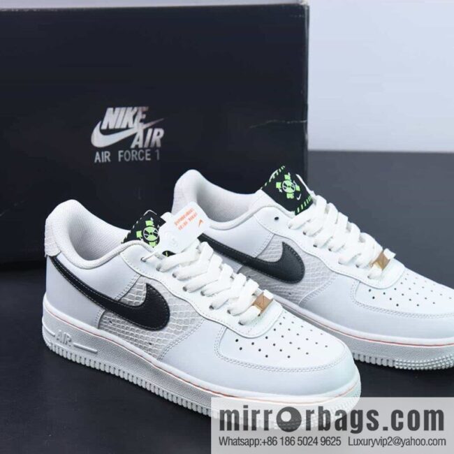 Nike Air Force 1 \'07 Low \"Sail Snakeskin\" Air Force One \"leather (fabric) beige snake pattern dark gray\" item number: FN8892-191