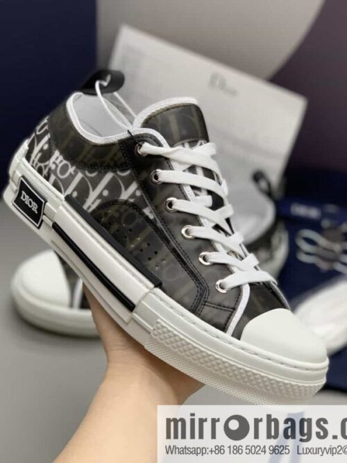 wsxc1689520356350_4-800x800rifzoxfjxr2197120_20250709031515.jpg Dior Unisex low-top shoes with clear mesh fabric inserts and grey Oblique printed canvas