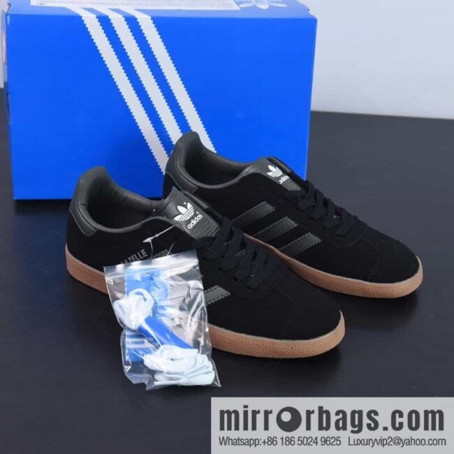Adidas Originals Gazelle Clover series sports shoes, black and green, item number: GX2210