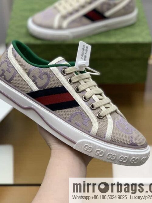 wsxc1689604206200_4-800x800hs1m5ougfus196999_20250709031152.jpg Gucci Gucci uses beige and light purple super double G canvas G home 1977 women\'s canvas shoes