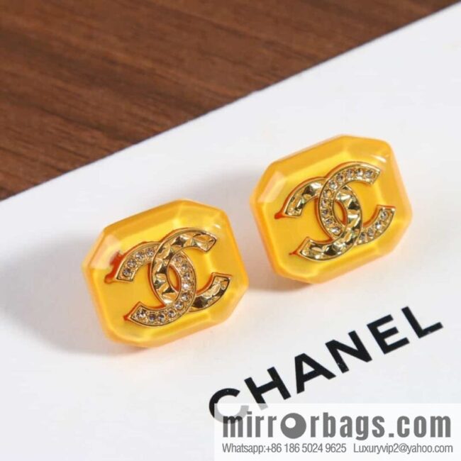 New ☑️ Chanel C1 double c octagonal acrylic stud earrings