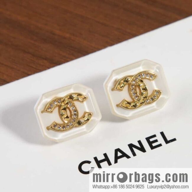 New ☑️ Chanel C1 double c octagonal acrylic stud earrings