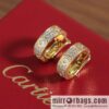 Cartier LOVE series, Gypsy full diamond stud earrings