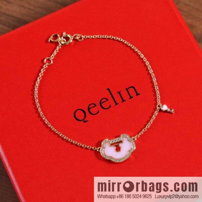 Qeelin Qixi Festival Large Safety Lock Ruyi Lock, Bracelet