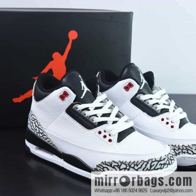 Nike Air Jordan 3 Retro \"Infrared 23 AJ3 generation Zhongbang\" Infrared cement burst pattern \"Item number: 136064-123