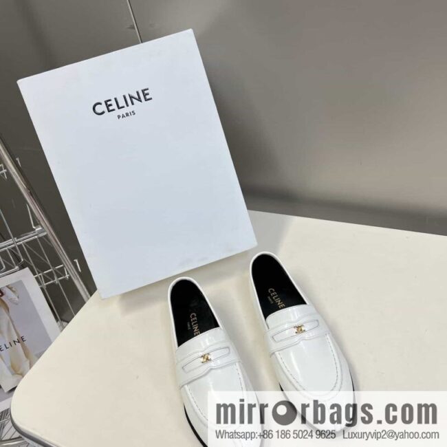 CELINEl Celine loafers Caesar door buckle series casual small leather shoes