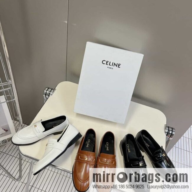CELINEl Celine loafers Caesar door buckle series casual small leather shoes
