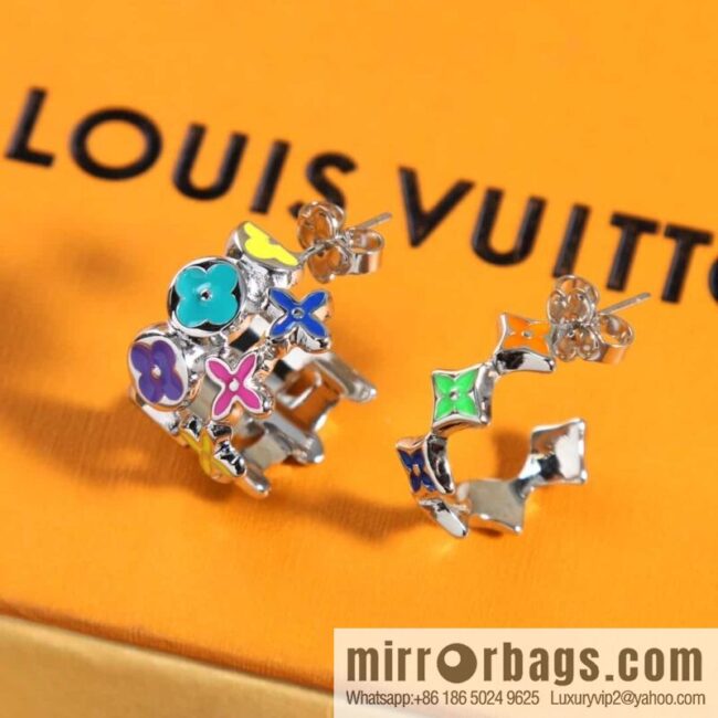Louis Vuitton Asymmetrical Rainbow MNG Pary Earrings
