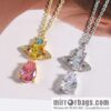 New ☑️ Vivienne Westwood Queen Mother Saturn Water Drop Diamond Necklace