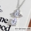 New ☑️ Vivienne Westwood Queen Mother Saturn Water Drop Diamond Necklace