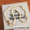 New ☑️ Vivienne Westwood Queen Mother peach heart love Saturn pearl necklace